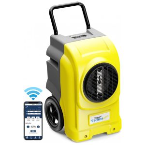 Desumidificador Industrial de 127 Litros para Ambientes Amplos com Bomba e Mangueira de Drenagem AlorAir Amarelo