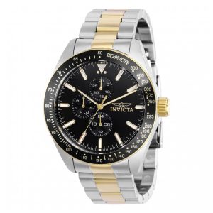 Relógio Masculino Invicta Aviator Storm 45mm em Aço com Detalhes Dourados - Modelo 38969