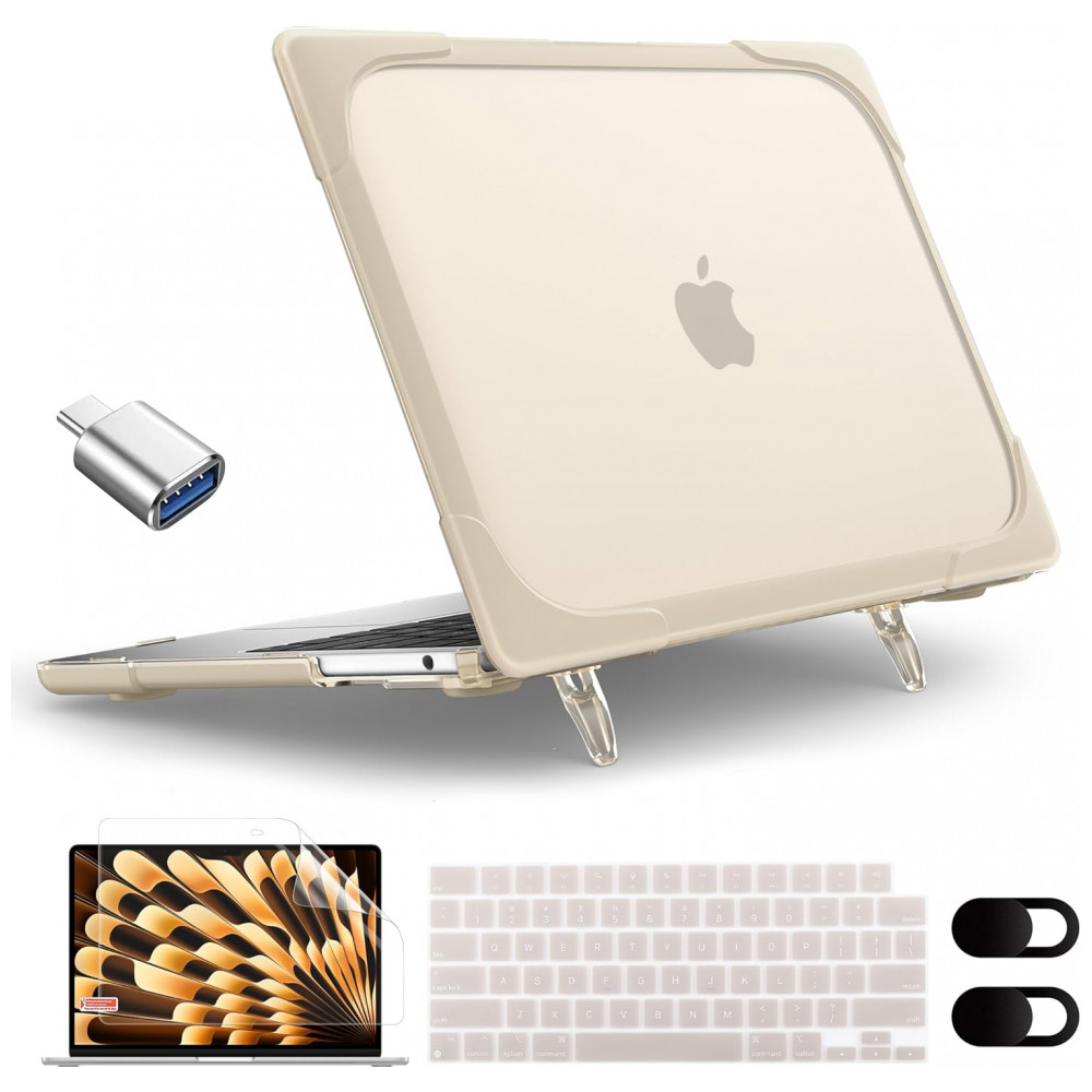 Capa Rígida Antichoque Caqui para MacBook Air 15″ (2023–2025 Modelos A3241/A3114/A2941 M2/M3/M4) – MEEgoodo
