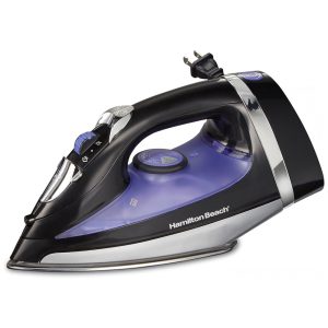 Ferro de Passar a Vapor Hamilton Beach com Base de Aço Inoxidável 1200 Watts e Cabo Retrátil de 24 metros Preto