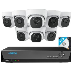 Sistema de Câmeras de Segurança 8MP PoE IP 4K 16 Canais 8PCS REOLINK RLK16 800D8 Branco