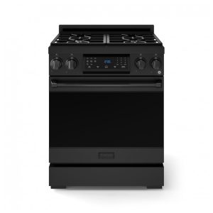 Fogão a gás GLP profissional 76cm Thor Kitchen Gordon Ramsay preto painel touch basculante convecção grelha contínua 129L 110V