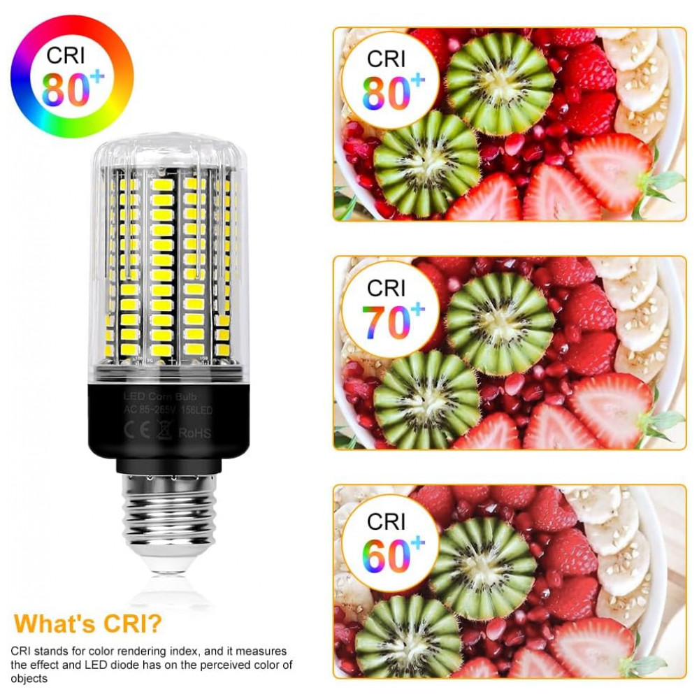 Lâmpadas LED tipo milho 30W 6 unidades, equivalentes a 300W, 3520 lúmens super brilhantes, luz diurna 6000K, base E26/E27, para ventilador,Duu Too - Imagem 5