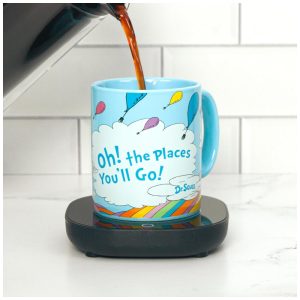 Aquecedor de Caneca Tema Dr. Seuss Oh The Places You'll Go com Desligamento Automático Inclui Caneca 16W Uncanny Brands Azul Claro