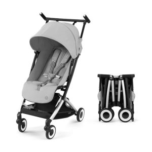 Carrinho de Bebê Ultracompacto com Suspensão Suave e Reclinação Ajustável com Uma Mão Cybex Libelle Cinza Neblina
