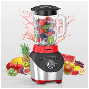 Liquidificador de Bancada 18L com Jarra de Vidro e Múltiplas Velocidades 110V 1200W JUSANTE Vermelho