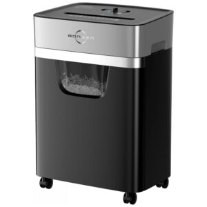 Triturador de Papel BONSEN 14 Folhas para Casa e Escritório, Corte Cruzado Resistente com Cesto de 20 Litros, Silenciosa para CDsCartões de Crédito