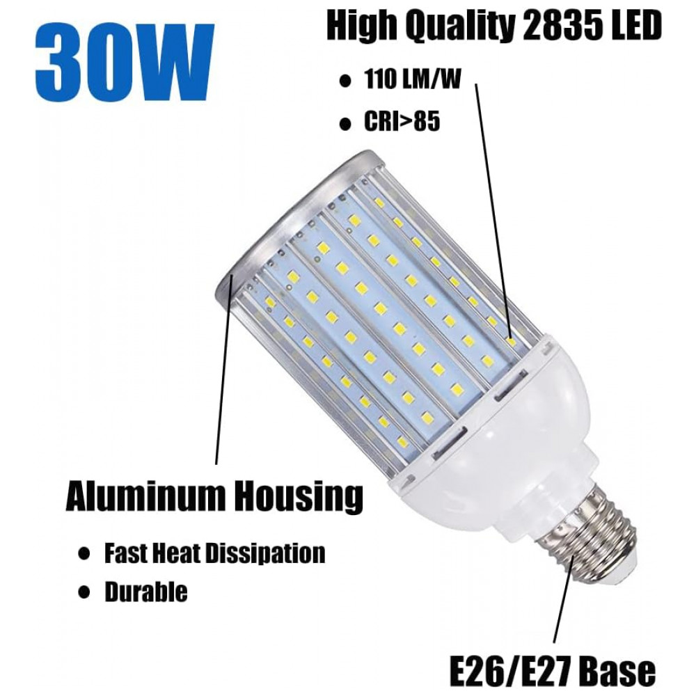 Lâmpada de Milho LED Bulbright, Equivalente a 250 Watts, 30W, Branco Quente 3000K, 3000LM, Base E26 E27, Para Iluminação de Fotos, Armazém, Garagem, - Imagem 3