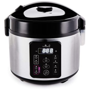 Panela de Arroz Elétrica 1 Litro em Aço Inoxidável e 8 Predefinições 110V YumAsia Kumo Prata
