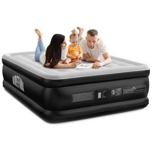 Colchão de Ar Airefina Queen com Bomba Integrada Confortável Colchão Inflável Queen com Bolsa de Transporte para Casa ou Visitas Inflação e Deflação em 3 Minutos