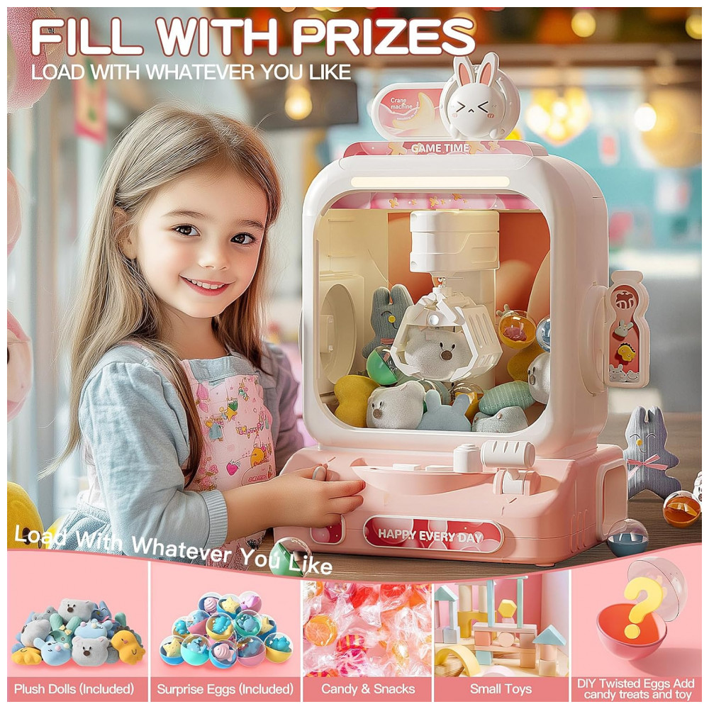 Mini Máquina de Garra Infantil LFACHTER Rabbit com Música e Prêmios, Brinquedo Eletrônico para Crianças 3+ - Imagem 3