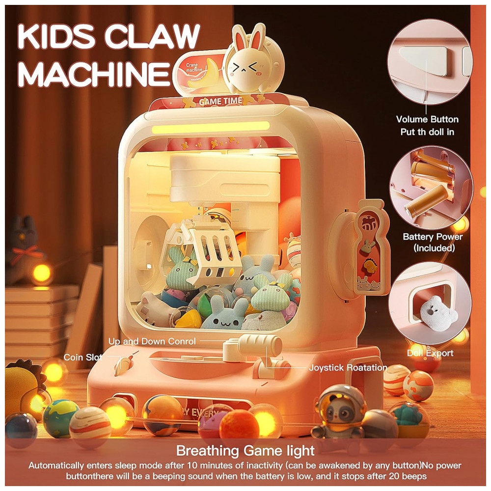 Mini Máquina de Garra Infantil LFACHTER Rabbit com Música e Prêmios, Brinquedo Eletrônico para Crianças 3+ - Imagem 4