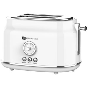 Torradeira Elétrica Retrô 2 Fatias com 5 Níveis de Tostagem e Função Descongelar 110V 900W Frigidaire ETO102 Branco