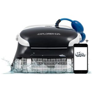 Robô Aspirador para Piscinas Dolphin Explorer E25 Preto Conectividade Wi-Fi Escova para Limpeza de Linha d’Água Modelo 2025 Cabo 15m﻿