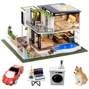 Casa em Miniatura Realista com Móveis Feitos a Mão para Adultos e Adolescentes Escala 124 SPILAY