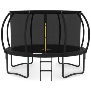 Cama Elastica Capacidade até 200 kg com Escada e Revestimento Antiferrugem Galvanizado JUMPZYLLA Preto