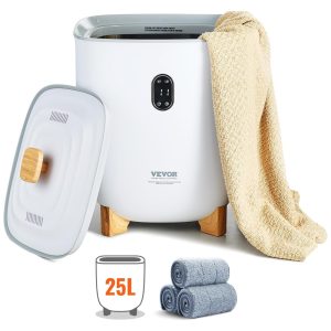 Aquecedor de Toalhas VEVOR 25L Balde com 2 Modos de Aquecimento Desligamento Automático em 20/40/60/90 Min Colunas de Aquecimento Inferiores.