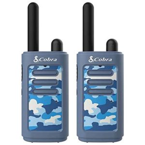 Rádio Comunicador Walkie Talkie Cobra HE150 B - Infantil Alcance de 25 km 2 Canais Rádio de 2 Vias (2 Unidades) Azul.