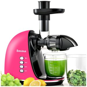 Centrifuga de Frutas com 2 Velocidades Motor Silencioso e Função Reversa 110V 150W BRECIOUS Rosa Forte