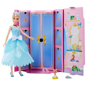 Boneca Cinderela Fashion com 12 Modas e Acessórios Surpresa Brinquedo das Princesas Disney Mattel.