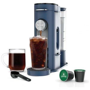 Máquina de Café Ninja Pods e Grounds Individual Compatível K-Cup 3 Estilos Reservatório 165 L Tamanhos 177-710 mL Café Gelado Marinho PB041NV 110V