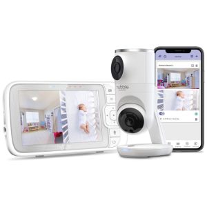 Babá Eletrônica com Câmera Dupla Inteligente HD e Visão Noturna HUBBLE CONNECTED Branca