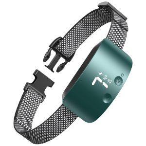 Coleira Anti Latido Recarregável com 7 Niveis Ajustáveis para Todos os Tamanhos NBJU Verde escuro