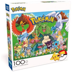 Quebra-Cabeça Pokémon Fan Favorites 100 Peças Buffalo Games 38 x 28 cm