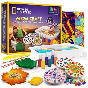 Mega Kit Artes & Artesanato – Brinquedo Educativo STEM 3‑em‑1 Criatividade para Crianças Presente Criativo National Geographic