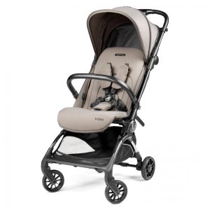 Carrinho de Bebê Peg Perego Volo Misty Beige (Bege Claro) Ultra Leve 544 kg Dobrável Compacto com Capota UPF 50+ Assento Reclinável Cinto 5 Pontos
