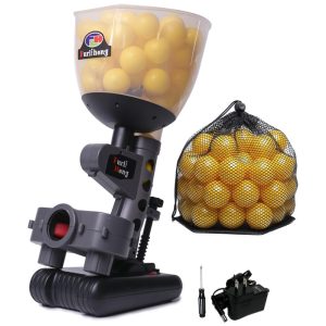 Lançador de Bolas Automático Infantil com Bolas de Pingue Pongue Precisão de Rebatidas Alimentada por Baterias ou Energia e Bolas Furlihong 692BH Preto