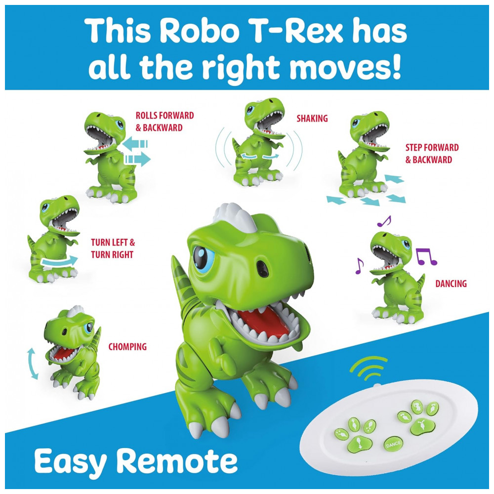 Robo Pets T-Rex Verde – Dinossauro Robô Interativo com Controle Remoto, Gestos e Alimentação Programável para Crianças a Partir de 3 Anos - Imagem 3