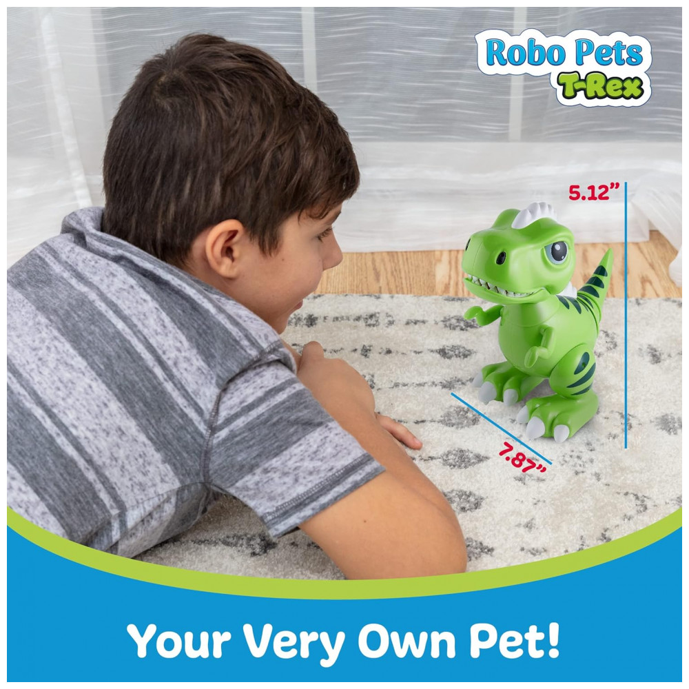 Robo Pets T-Rex Verde – Dinossauro Robô Interativo com Controle Remoto, Gestos e Alimentação Programável para Crianças a Partir de 3 Anos - Imagem 6