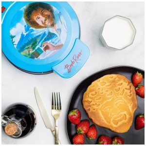 Máquina de Waffle Tema Bob Ross com Revestimento Antiaderente 110V 900W Uncanny Brands Azul