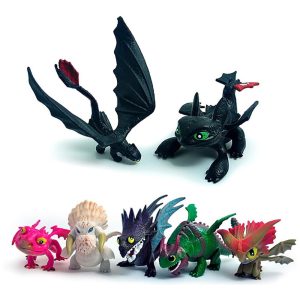Conjunto de 7 Figuras de Ação do Dragão Banguela - How to Train Your Dragon Presente de Brinquedo IncrívelToysvill