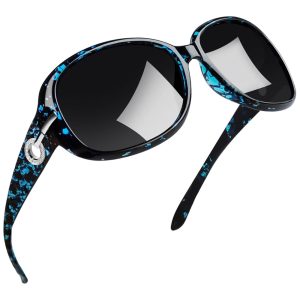 Óculos de Sol Feminino com Proteção UV Joopin A10 Azul Âmbar e Preto