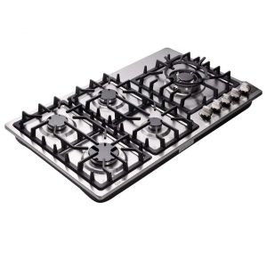 Forno cooktop a gás 5 bocas Deli-Kit inox escovado embutir queimadores triplos e selados 110V