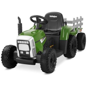 Trator elétrico infantil com pneus EVA e motores duplos de 35W - 12V7AH Premium Kidzone