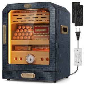 Umidor para charutos: Armário de Charutos SEMKONT com Design Elegante e Capacidade para 100-150 Charutos de Fibra de Carbono
