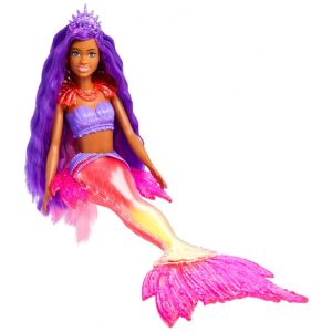 Boneca Barbie Sereia Brooklyn com pet Phoenix e Acessórios Rosa