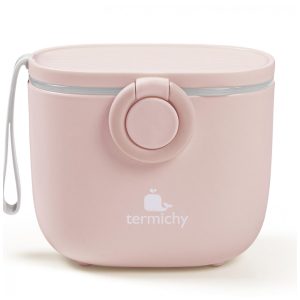 Dispenser Fórmula Bebê Termichy Rosa Claro Portátil com Alça e Colher 250g