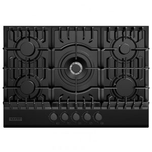 Cooktop a gás 76cm Empava vidro preto 5 queimadores SABAF selados 49000BTU dual fuel GN/GLP