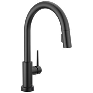 Torneira Cozinha com Tecnologia Touchless e Pulverizador Pull Down Delta 9159TL-BL-DST Preto Fosco