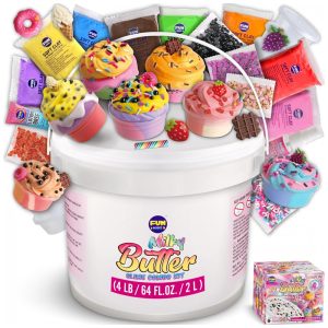 Balde de Slime Branco 18 kg com 29 Complementos Divertidos para Crianças de 6 Anos ou Mais FUN KIDZ