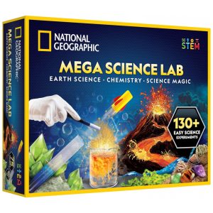 Kit de Ciências National Geographic Mega Science Lab para Crianças com 130 Experimentos Fáceis Incluindo Ciências da Terra Blue Marble