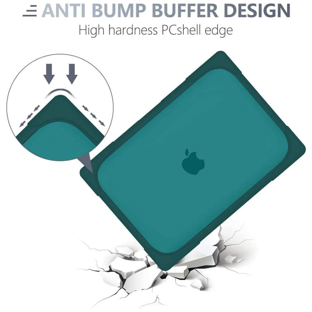 Capa Rígida Batianda MacBook Air 136" Azul Teal – Modelos A2681 A3113 A3240 com Suporte Dobrável e Proteção Completa - Imagem 4