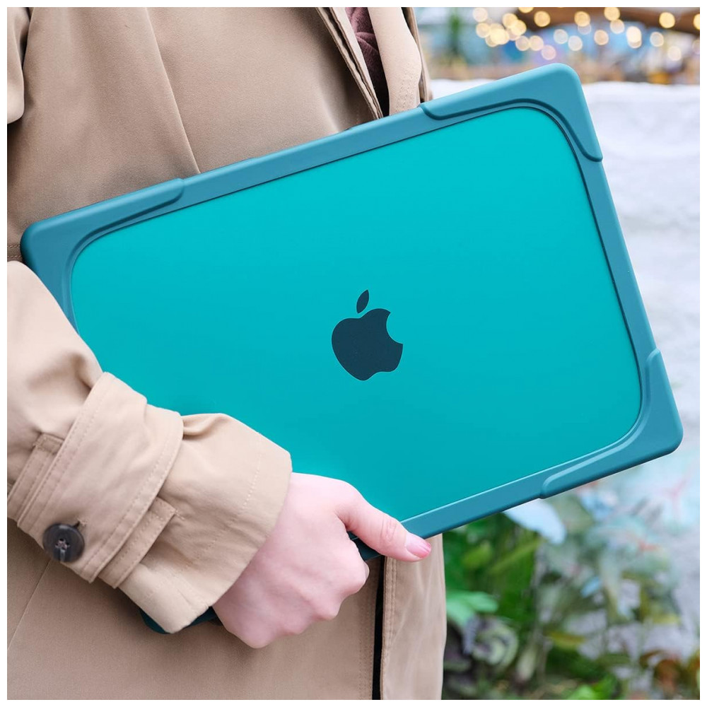Capa Rígida Batianda MacBook Air 136" Azul Teal – Modelos A2681 A3113 A3240 com Suporte Dobrável e Proteção Completa - Imagem 8
