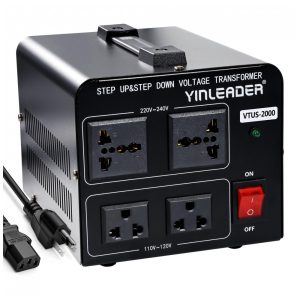 Transformador de Tensão de 2000W Converte 220V a 110V 110V a 220V ou 110 120 V Para 220 240 V Yinleader VTF 2000VA Preto
