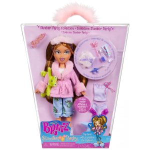Boneca de Moda Bratz Slumber Party Yasmin com 2 Conjuntos de Pijamas Pelúcia e Acessórios Tamanho Único