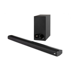 Barra de som Polk Audio Signa S2 2.1 com subwoofer Bluetooth e VoiceAdjust preta para Smart TV 4K